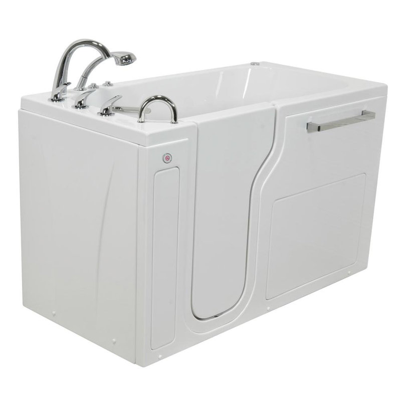 Ella Walk In Bath 60 X 29 5 Walk In Combination Acrylic Bathtub With Faucet Integrated Seat Wayfair