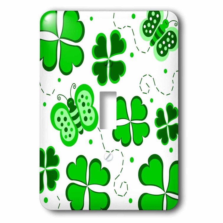 Wall Plate St Patricks Green Leprechaun With Clover Switch Plate Light Switch Cover Decorative Outlet Cover for Living Room Bedroom Kitchen 