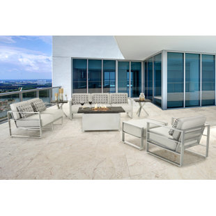 Horizons 7 Piece Lounge Seating Group With Sunbrella Cushions by Leona