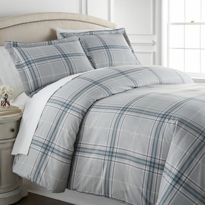 vilano plaid oversized microfiber duvet cover set by southshore fine linens