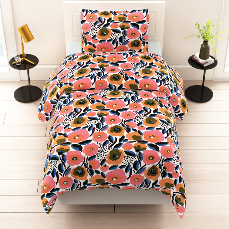 pink and orange duvet cover
