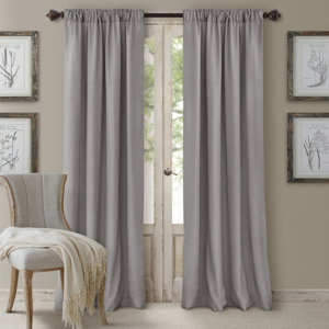 Morane Cachet Solid Blackout Rod Pocket Single Curtain Panel