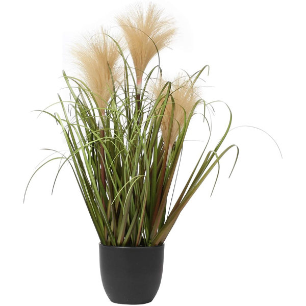 Primrue Small Fake Plants Artificial Flowers Potted Plants Faux Potted Reed Grass Greenery Desk Plant Onion Grass Green Shrubs Plastic Plant For Home House Office Table Bathroom Indoor Outdoor Decor Wayfair