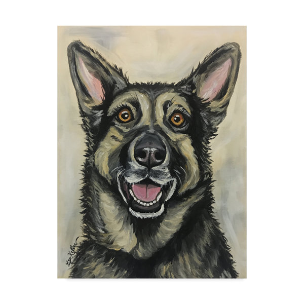 Winston Porter German Shepherd On Neutral Acrylic Painting Print