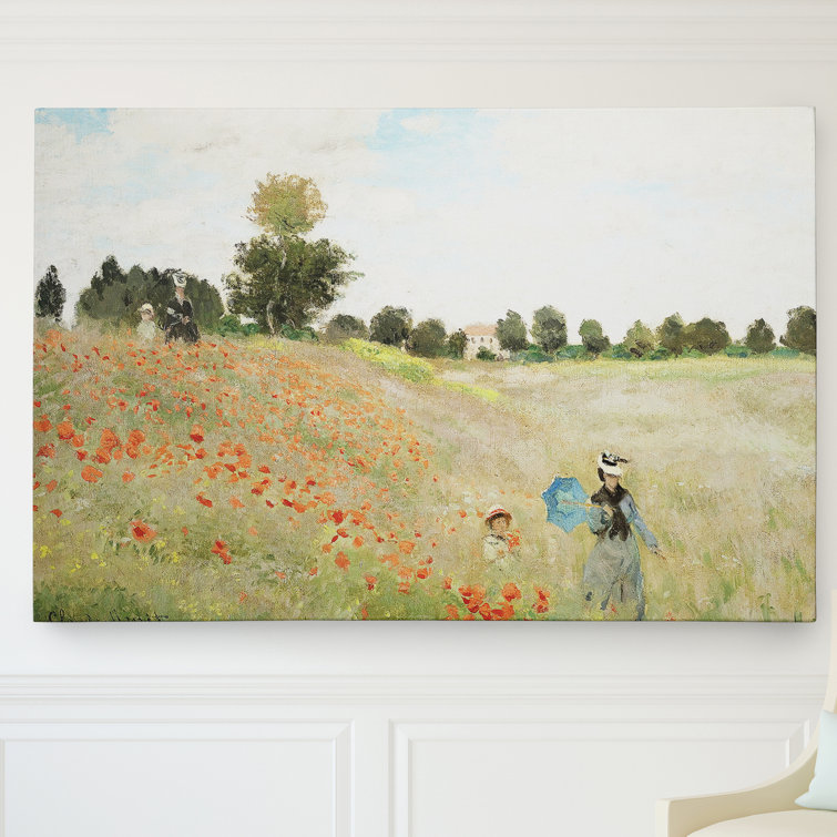 Vault W Artwork Poppy Field by Claude Monet - Picture Frame Print on