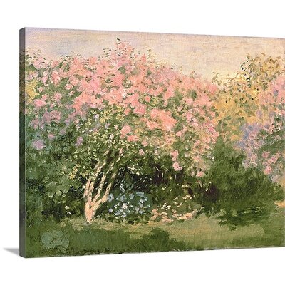 Canvas Print Wall Art 16" x 24" Lilacs in the Sun by Claude Monet