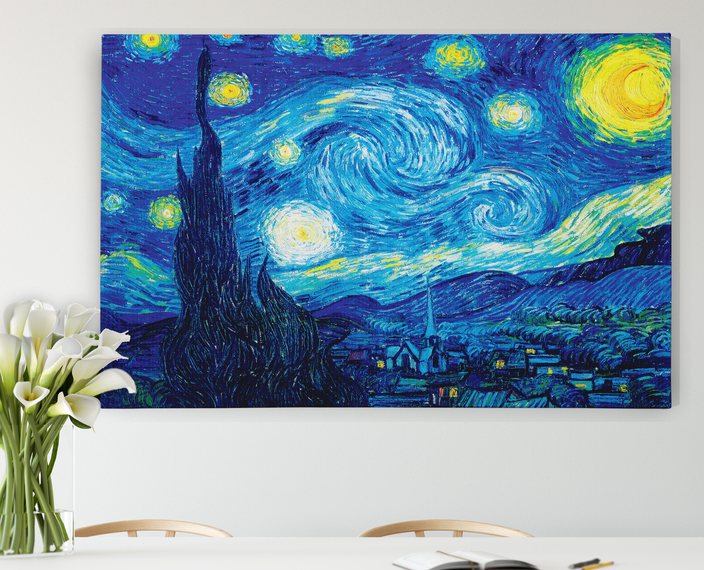 Van Gogh Painting Starry Night Canvas Wall Art Picture  30/" x 20/"  or 40/" x 30/"