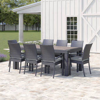 Fairfield 9 Piece Outdoor Patio Dining Set With Cushions Birch Lane
