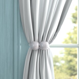 2x Crystal Beads Curtain Tassel Tiebacks Window Door Holdback Decor Grey 