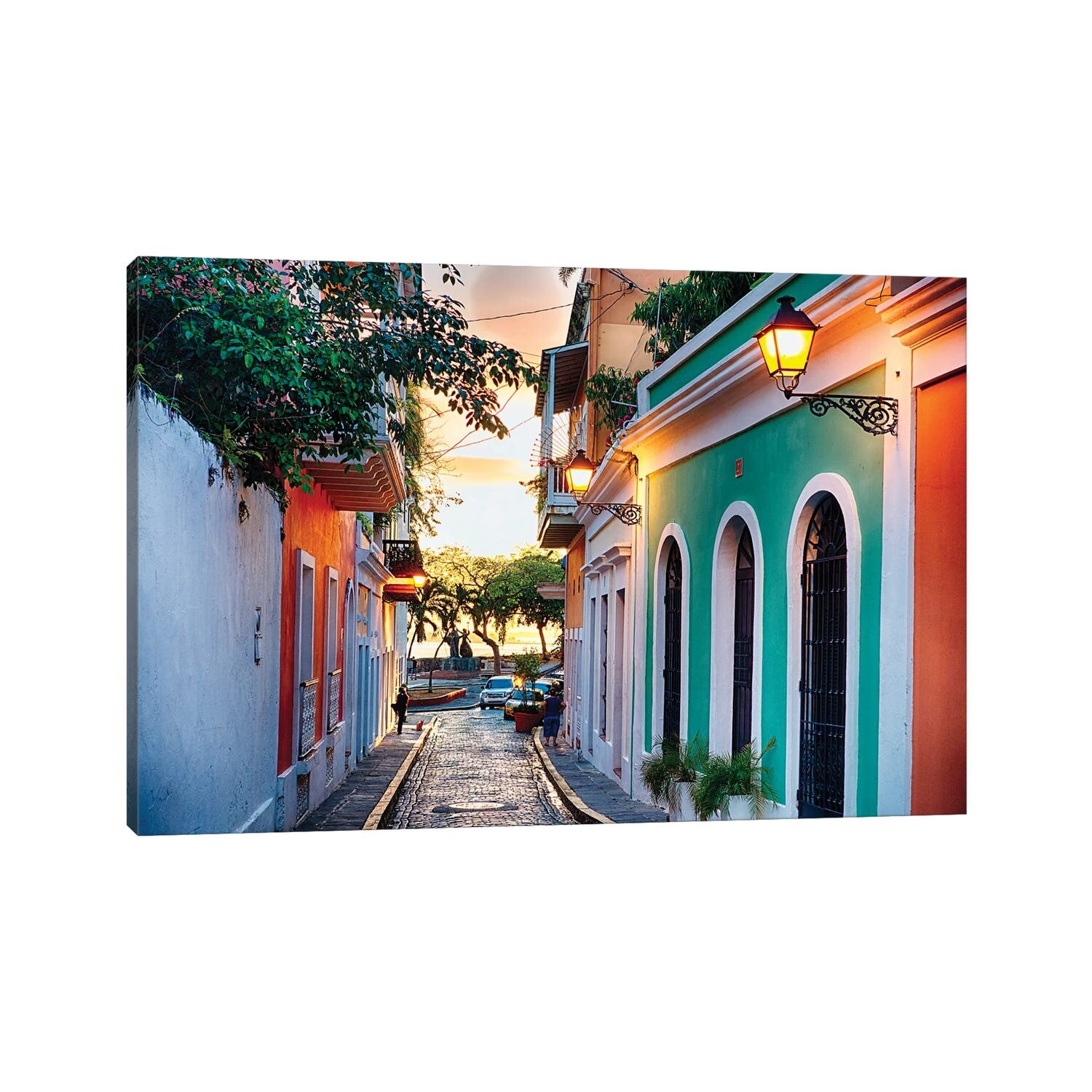 East Urban Home Old San Juan Street In Sunset Glow, Puerto Rico by ...