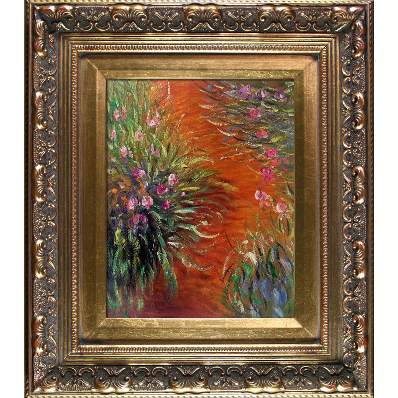 Vault W Artwork Irises By Claude Monet Picture Frame Painting