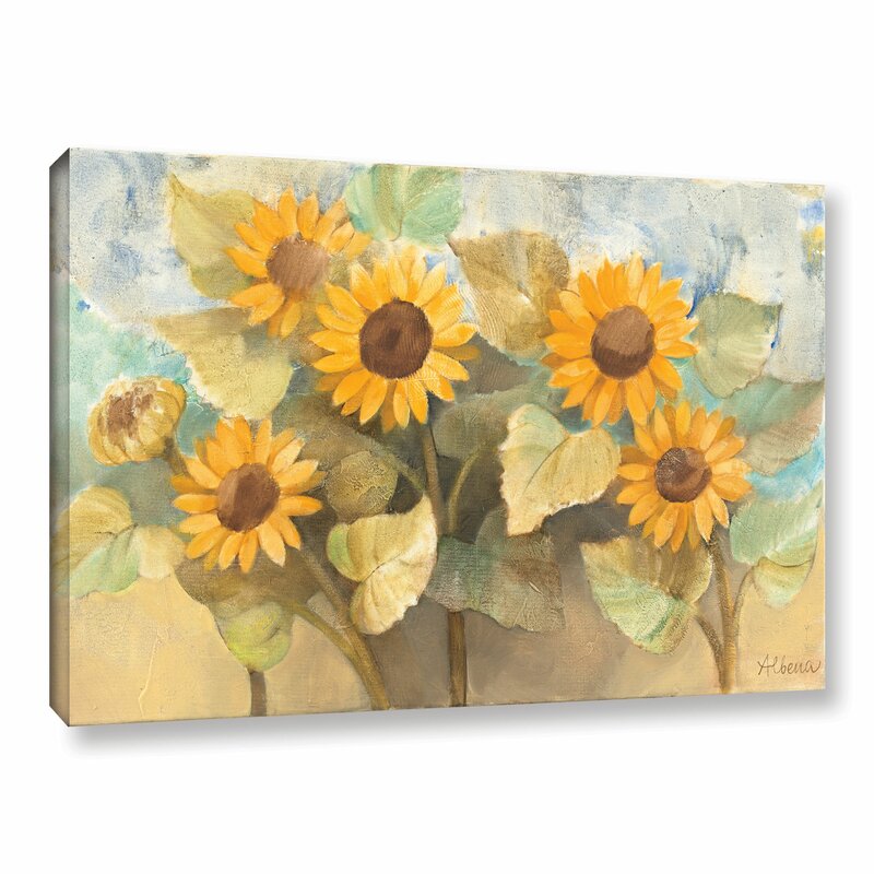 Charlton Home® Sunflower Garden Painting Print on Wrapped Canvas ...