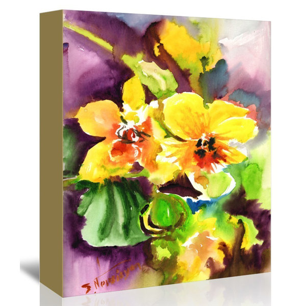 East Urban Home Yellow Orchids Painting Print On Gallery Wrapped