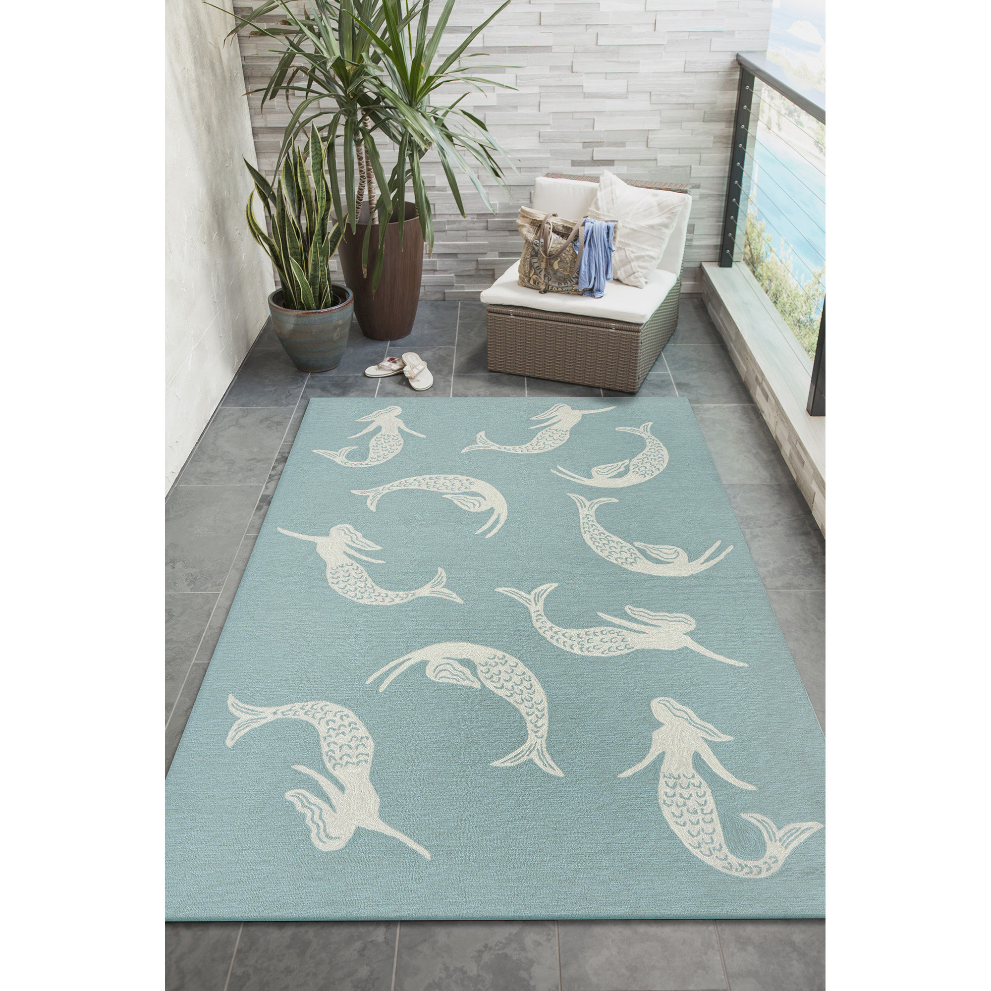 Beachcrest Home Northfield Handmade Tufted Turquoise Indoor Outdoor Area Rug Reviews Wayfair