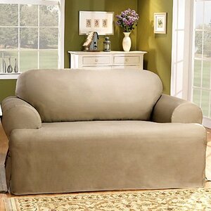 Cotton Duck T-Cushion Loveseat Slipcover