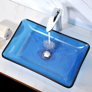 Harmony Glass Rectangular Vessel Bathroom Sink