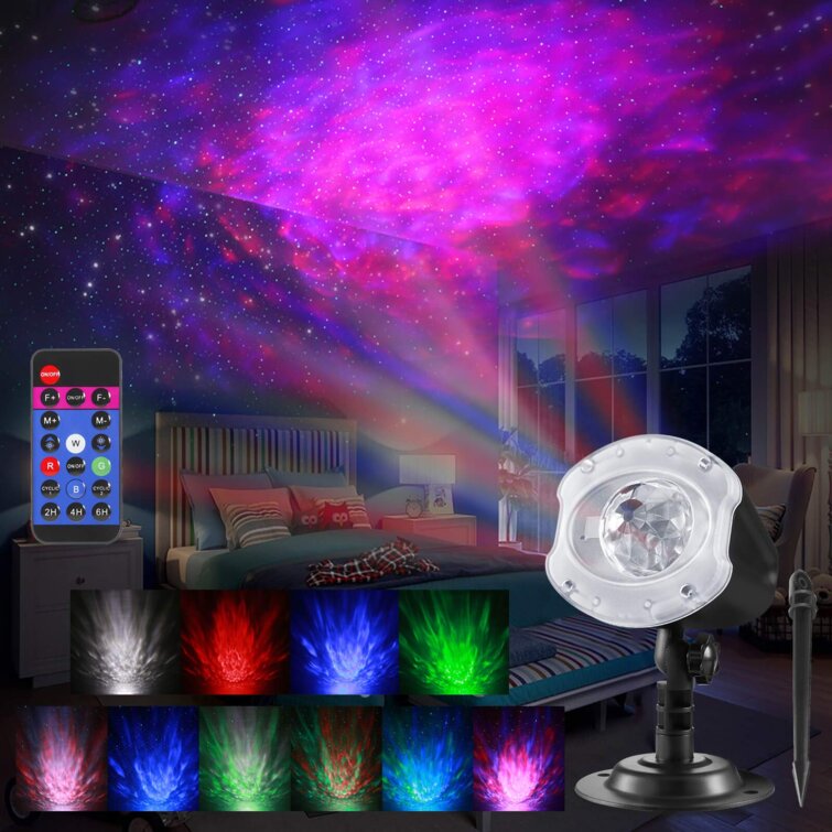 LED Star Projector Mood Lamp Ocean Wave Night Light Color Changing Ceiling Lamp 