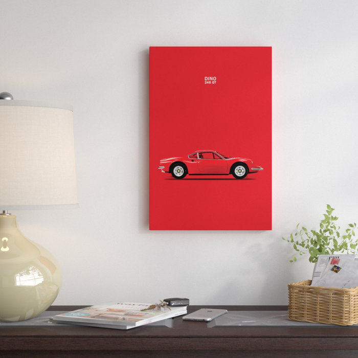 1969 Ferrari Dino 246 Gt Graphic Art Print On Canvas