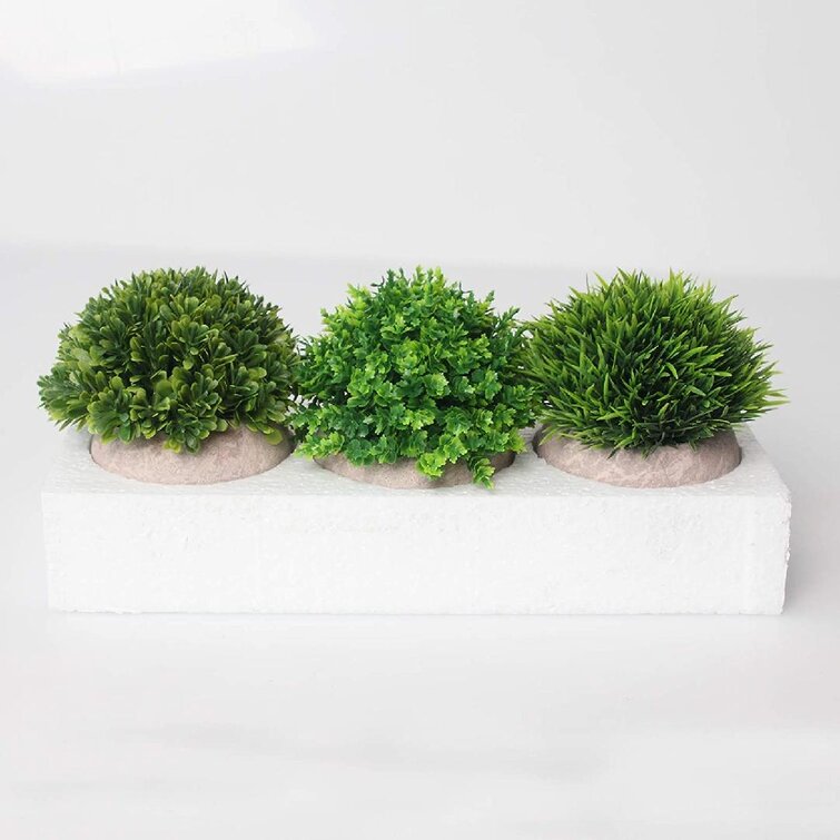 Indoor Orname Green Mini Plastic Artificial Plants Grass In Pot For Home Decor 