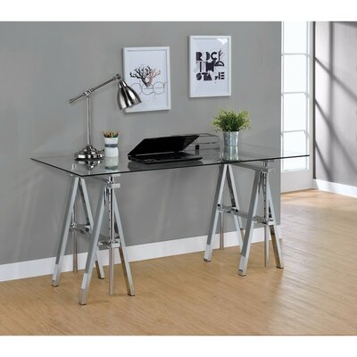 Gilley Adjustable Desk With Sawhorse Legs Wrought Studio