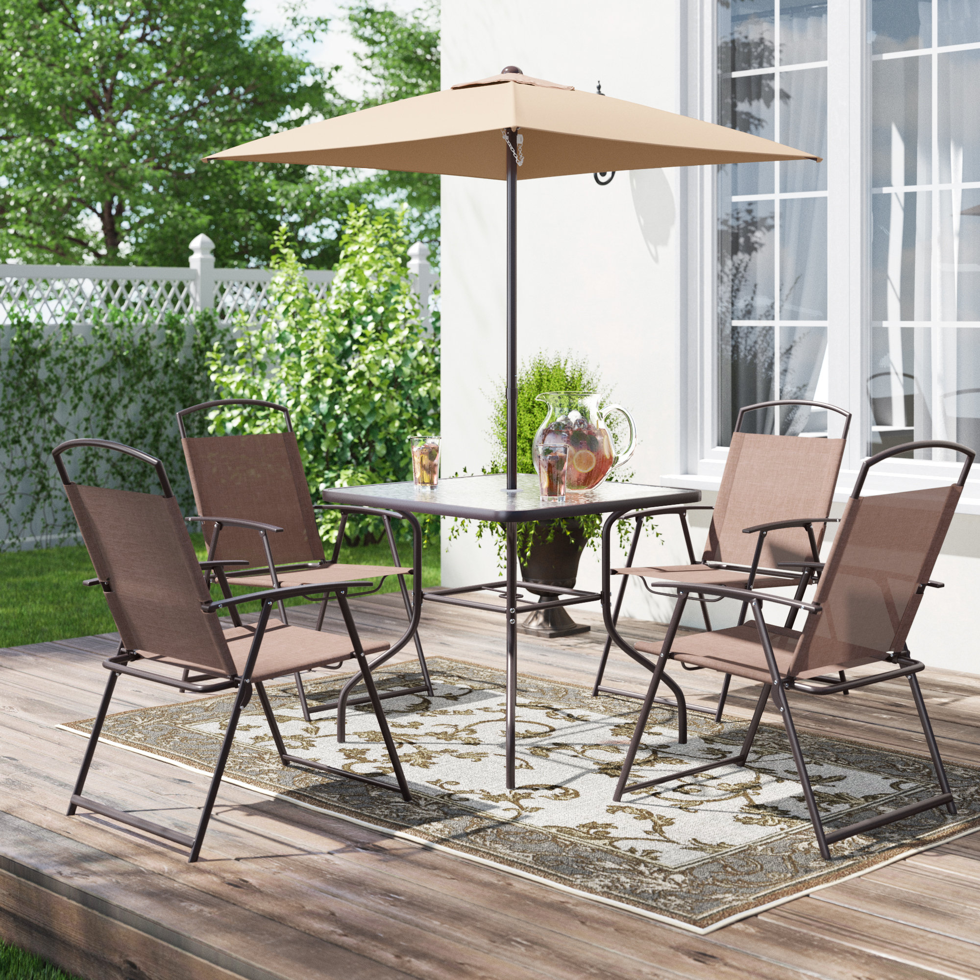 4 person patio dining set with umbrella