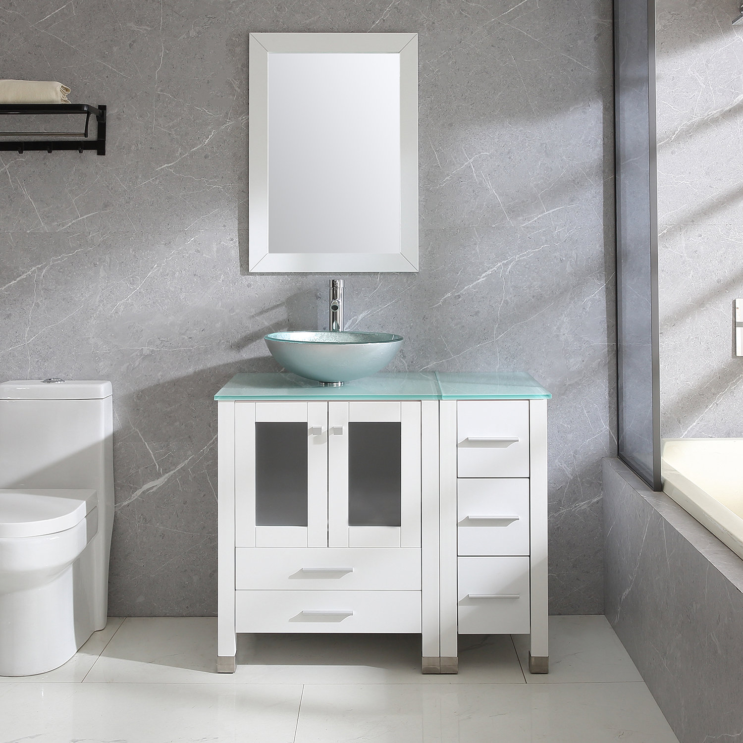 Single Bathroom Vanity Set With Mirror