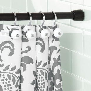 Matte Black Shower Curtain Rods You Ll Love Wayfair Cameo 26 3 Adjule Straight Tension Shower Curtain Rod