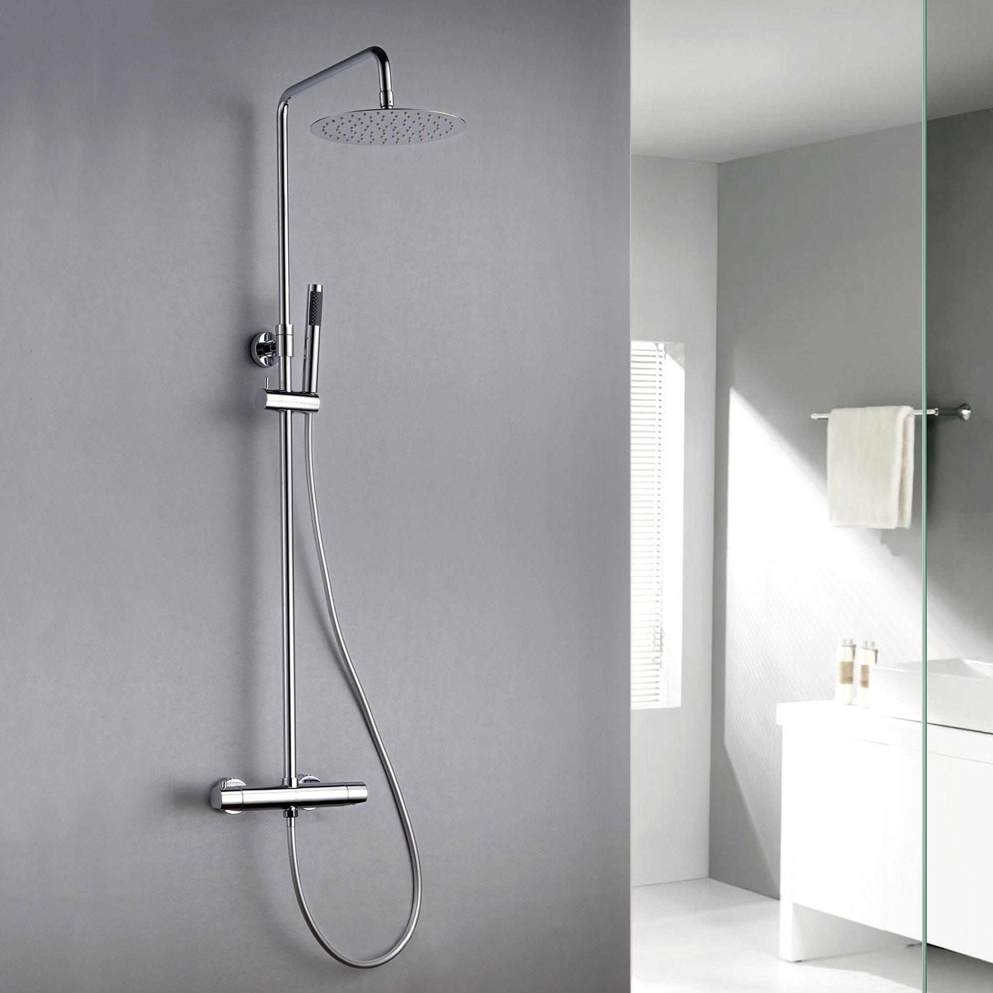 Pippa Thermostatic Complete Shower System Pippa Thermostatic Complete Shower System