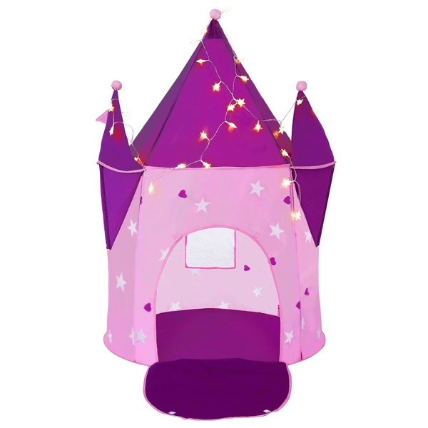 WloveTravel Princess Castle Play Tent for Girls，Indoor Tent for Kids，Girls Pop Up Play Tent w/ Headband，Foldable & Portable w/ a Zipper Carrying Bag，As Playhouse & Ball Pit for Indoor Outdoor，Pink 