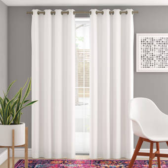 Wrought Studio Odetta Ogee Extreme 100 Geometric Max Blackout Thermal Grommet Single Curtain Panel Reviews Wayfair