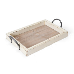 Farmhouse Rustic Decorative Trays Birch Lane Pei 18 Edge Wood Accent Tray