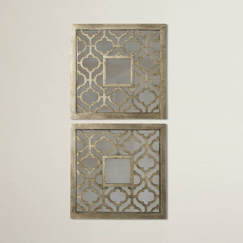 Birch Lane 2 Piece Hopkinton Silver Leaf Traditional Wall Mirror Set Reviews Wayfair
