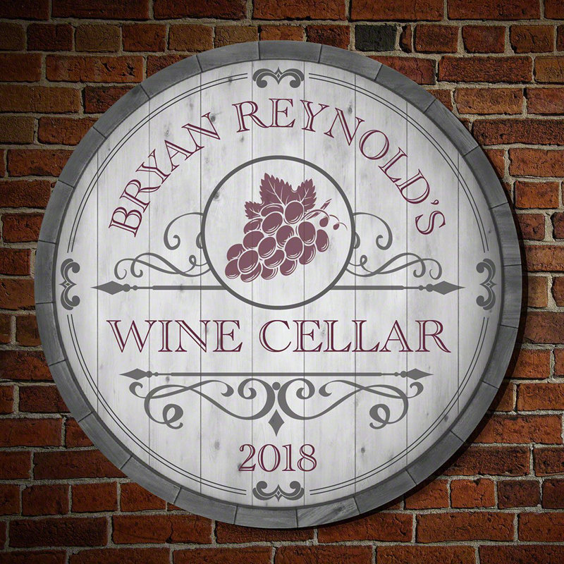 Fleur De Lis Living Barrel Personalized Wine Cellar Sign Wall
