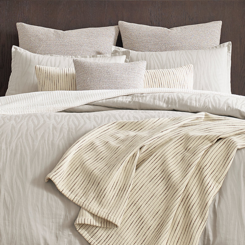 Kenneth Cole New York Lawrence Beige Full Queen Reversible Duvet Cover Set Reviews