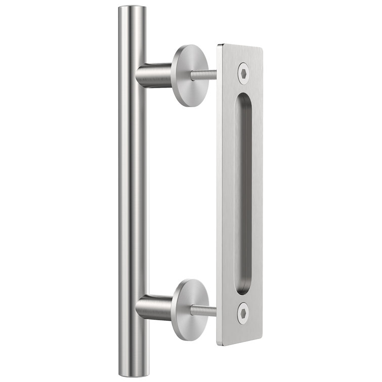 Double Side Bar-to-Bar Handle Fit Glass Door & Wooden Door Ultra Sturdy Never Rust 12 Inch Stainless Steel Heavy Duty Sliding Barn Door Pull Ladder Handle 
