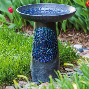 Ceramic Bird Baths You Ll Love Wayfair Croft Royal Honeycomb Ceramic Birdbath