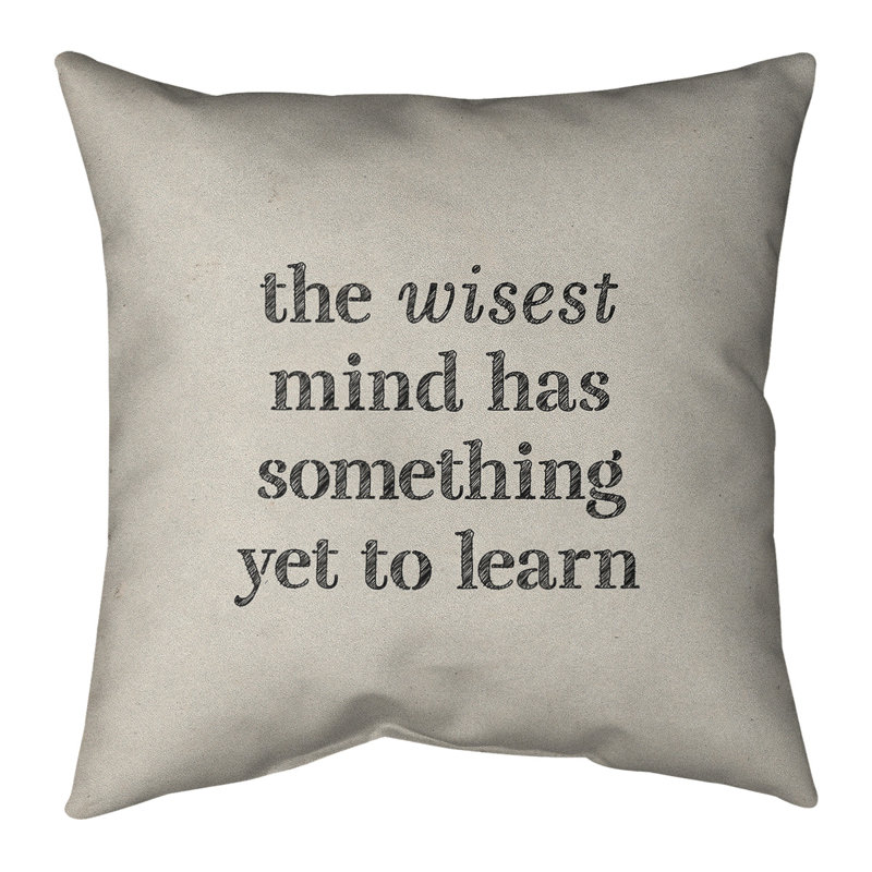 East Urban Home Handwritten Learning Inspirational Quote Linen Pillow Cover Wayfair