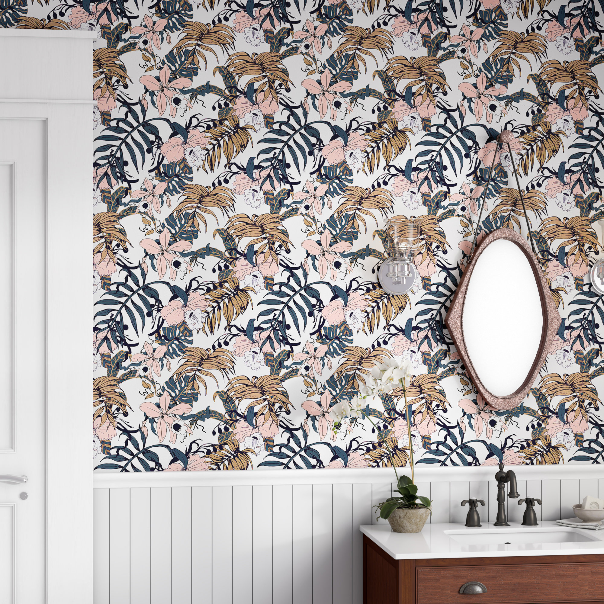 East Urban Home Peel & Stick Floral Wallpaper Wayfair