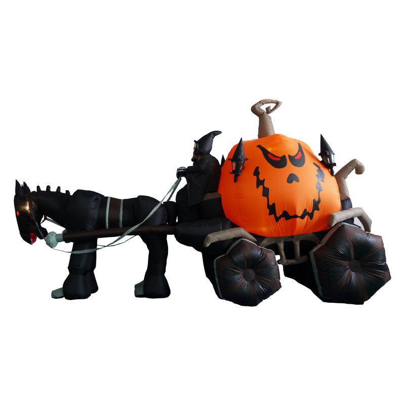 The Holiday Aisle Halloween Inflatable Skeleton Ghost Driving