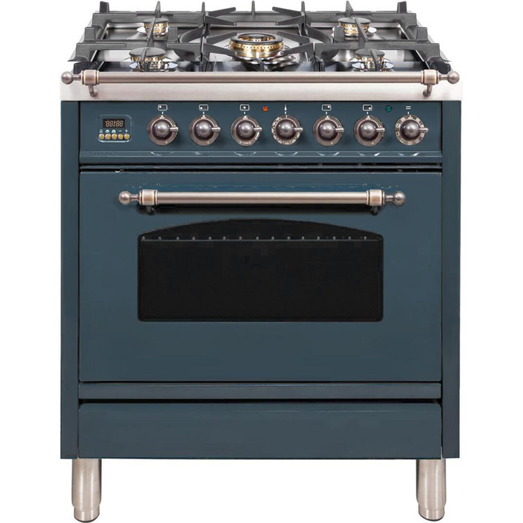 ILVE Nostalgie Series 30" 2.7 cu. ft. Freestanding Dual Fuel Range & Reviews Perigold