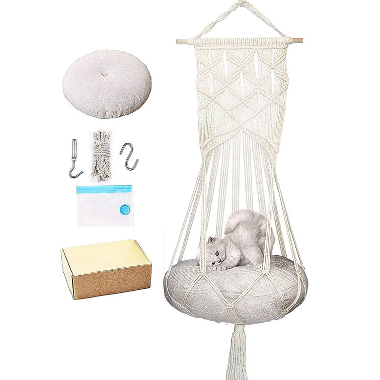 macrame hanging cat bed