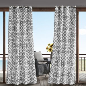 Barrows Outdoor Semi-Sheer Single Curtain Panel