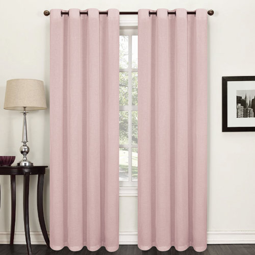 Willhite Eyelet Semi Sheer Thermal Single Curtain Marlow Home Co. Colour: Pink