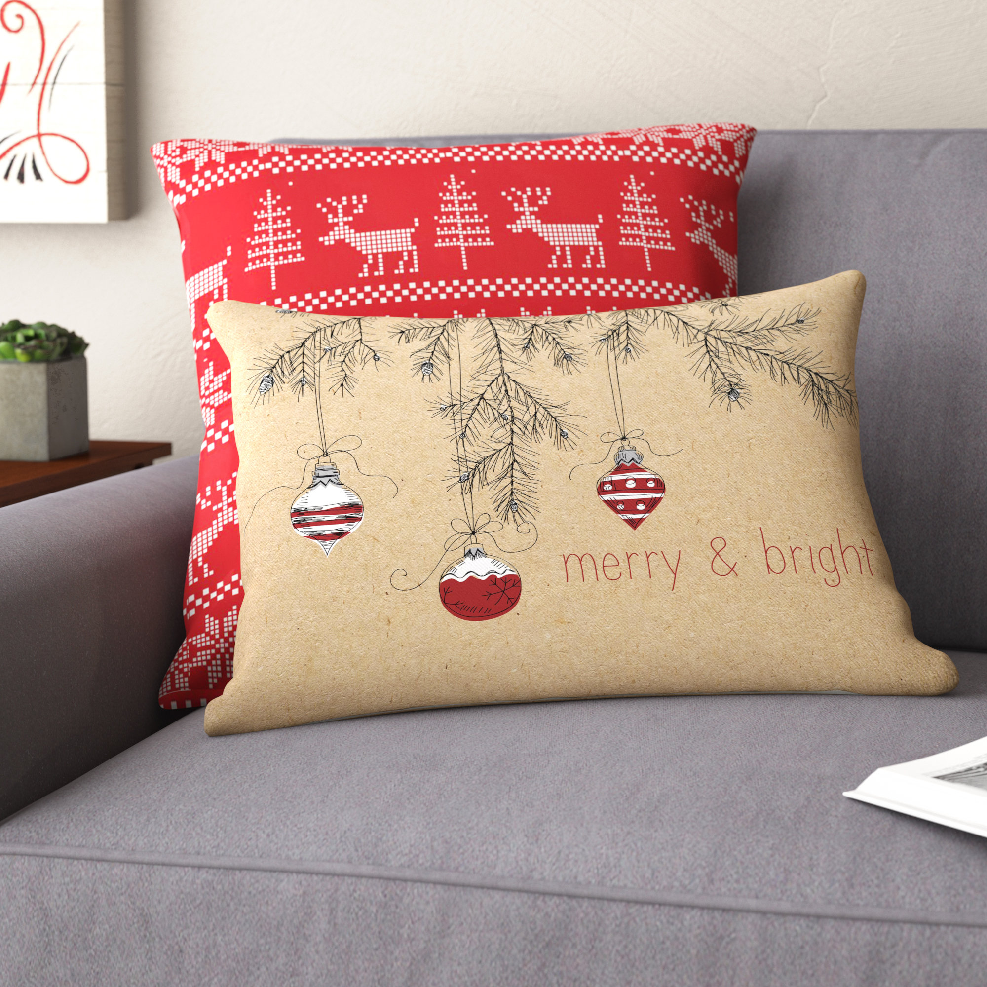 modern christmas pillows