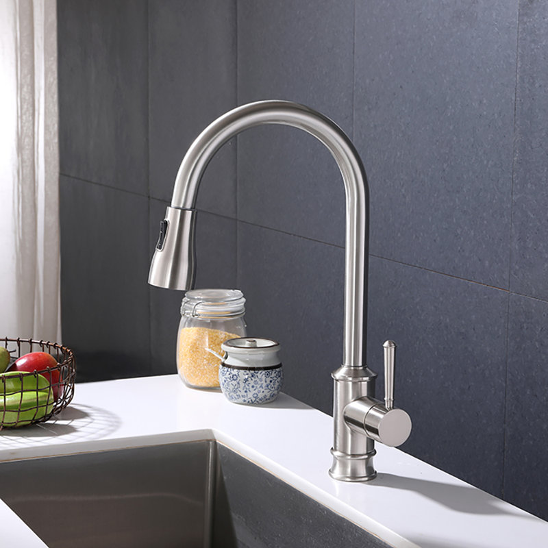 Liveditor Pull Down Single Handle Kitchen Bathroom Faucet Wayfair Single Handle Kitchen Bathroom Faucet