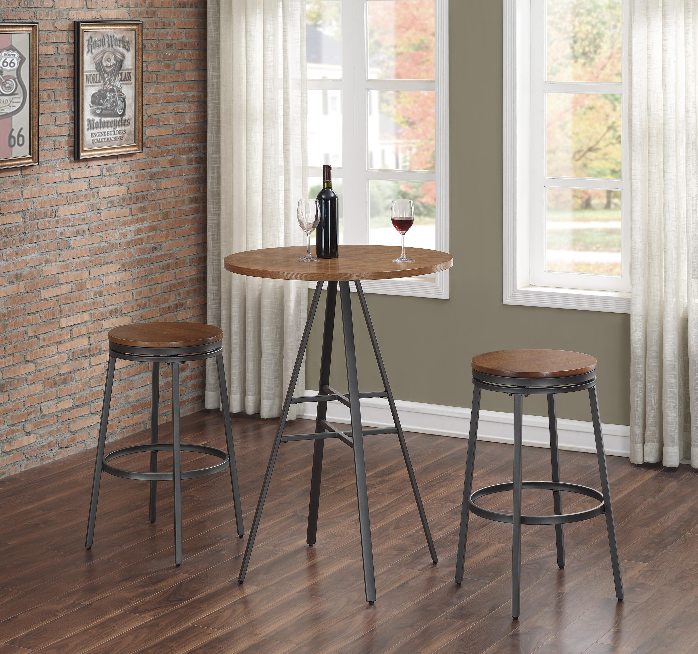 Wrought Studio Pierce 3pc Pub Table Set With Backless Swivel Stools Wrought Studio Pierce 3pc Pub Table Set With Backless Swivel Stools Reviews Wayfair