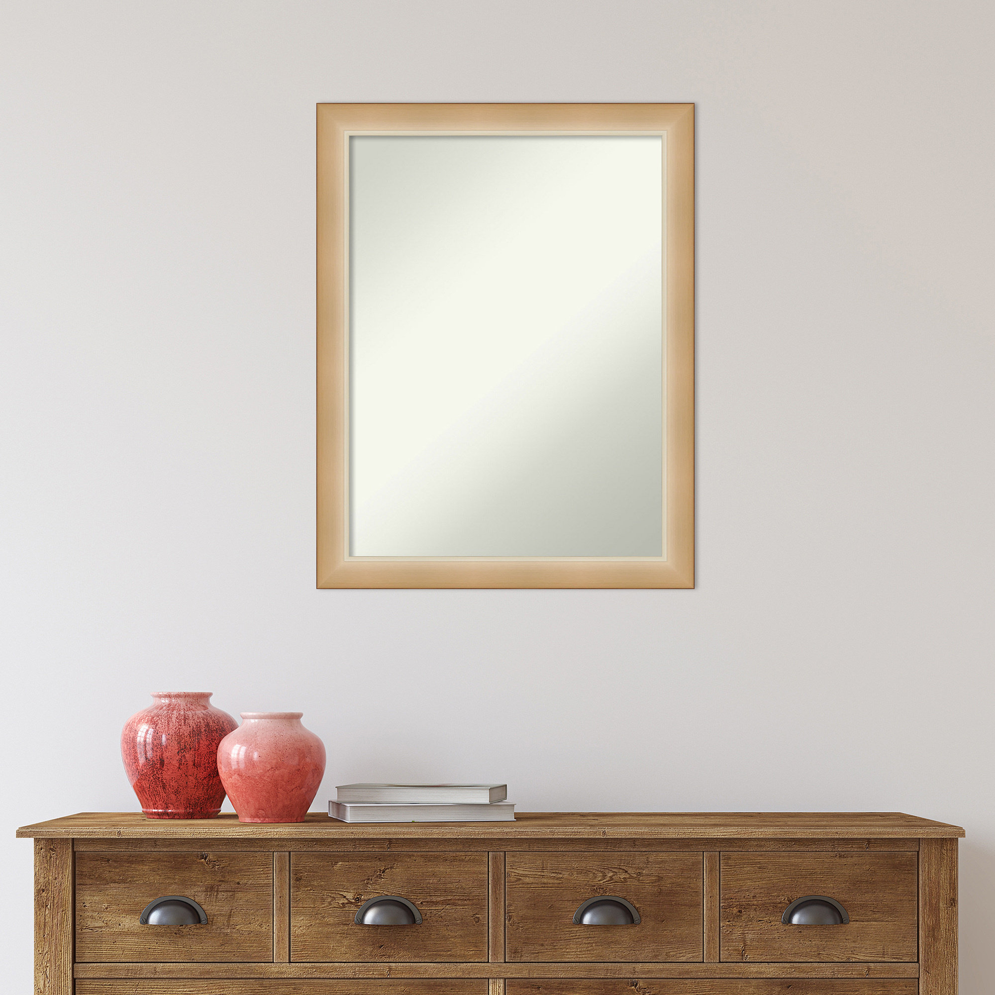 Everly Quinn Eva Ombre Gold Narrow Bathroom Vanity Non-Beveled Wall ...