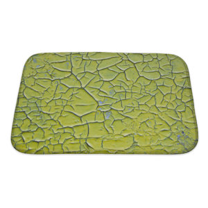 Wood Surface Covered with Cracked Paint Bath Rug