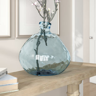 Greely Smokey Blue 13'' Glass Table Vase