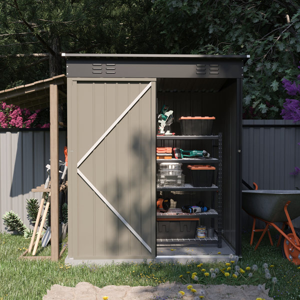 Metal Outdoor Storage Shed Kit Garden Backyard Toolshed House Waterproof 3 Size 